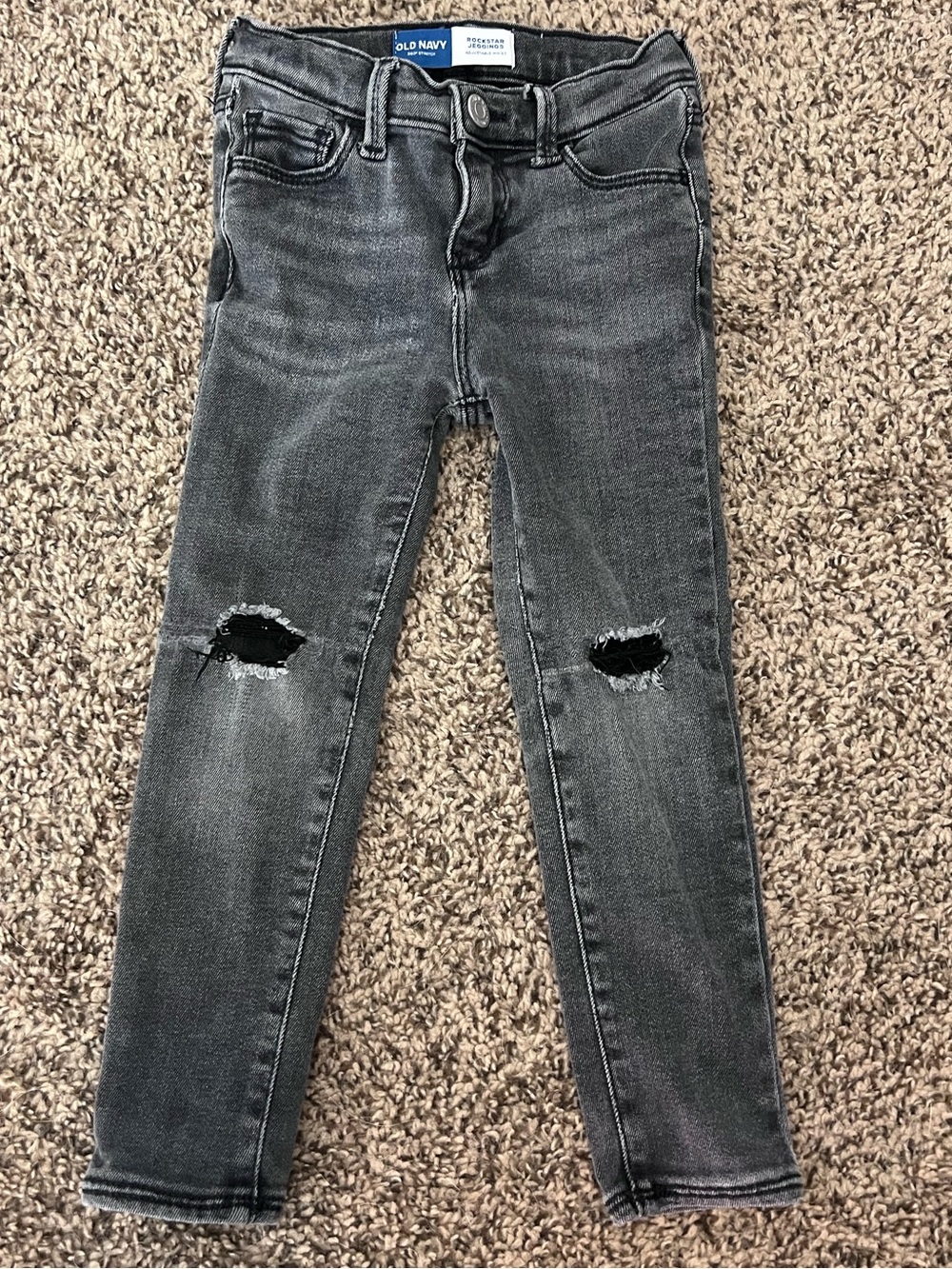 Old Navy Black Gray Distressed Skinny Jeans